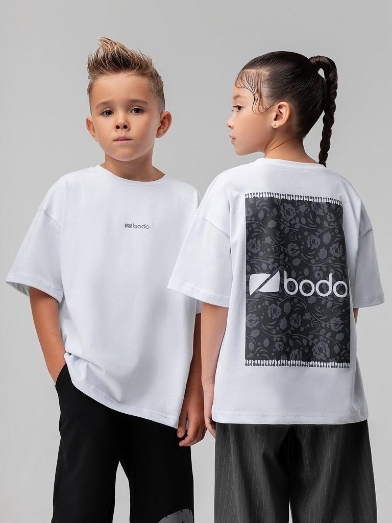 Футболка  BODO-белый(серый)