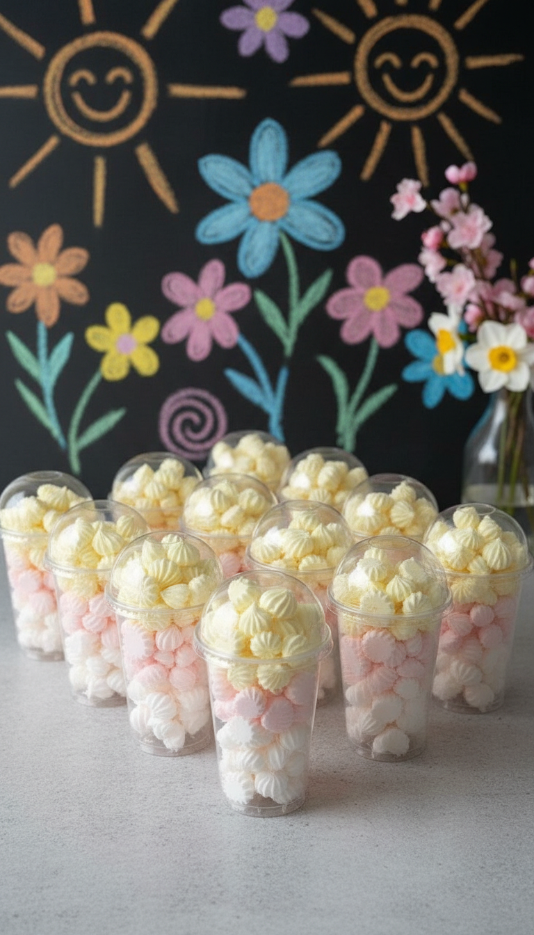 Хрустящее безе в прозрачном стакане