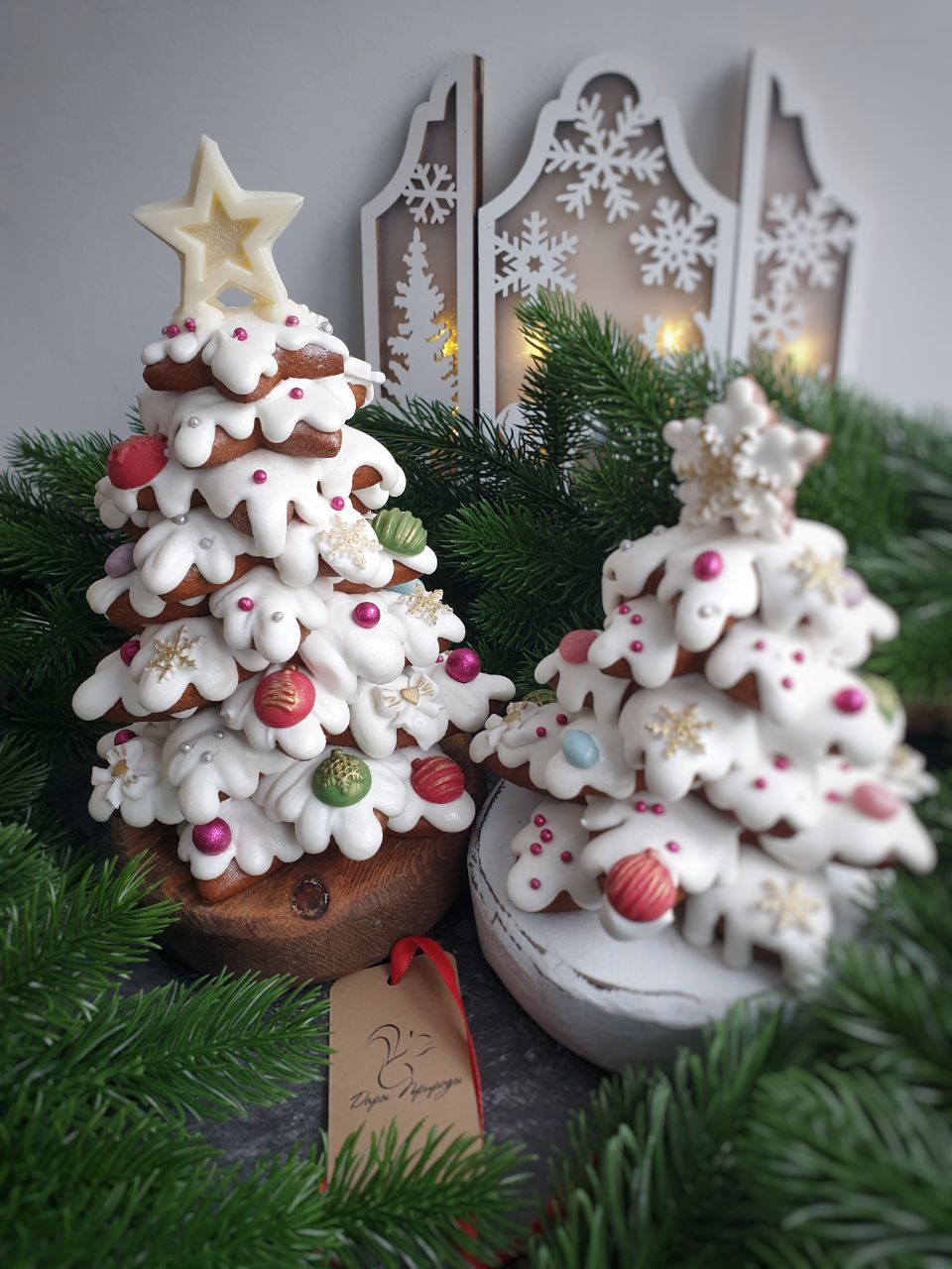 Пряничные елочки двух размеров