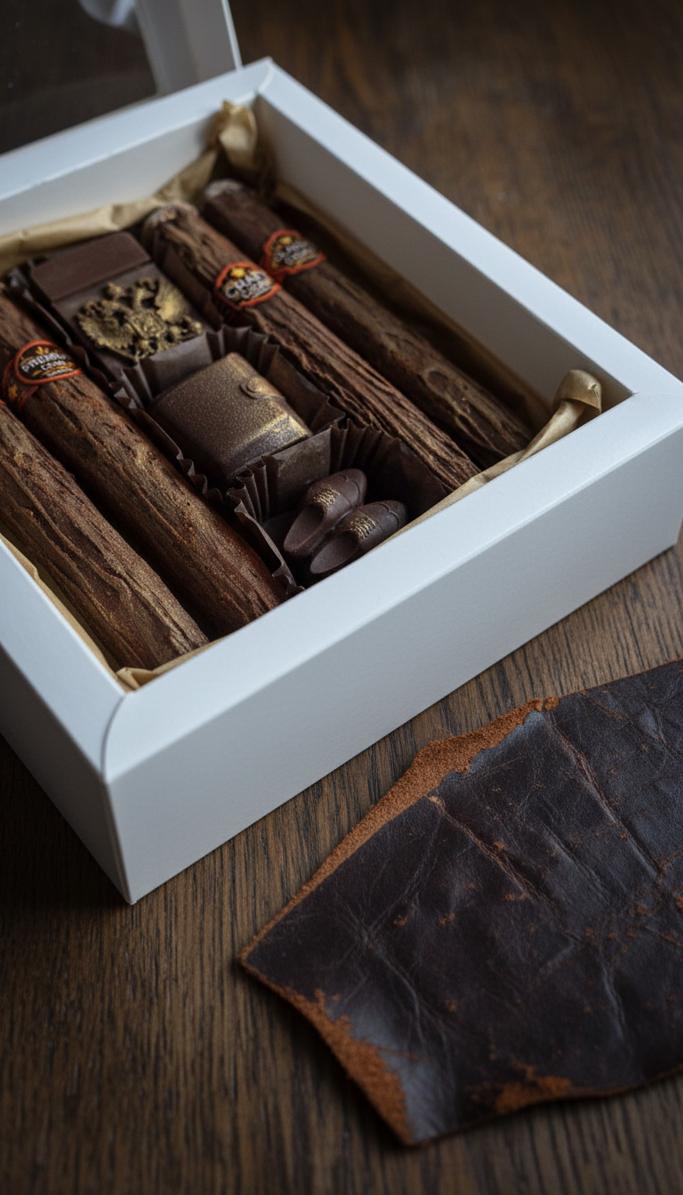 Шоколадные наборы на 23 февраля: шоколад, шоколадные сигары, шоколад с карамелью, шоколад с орехами
