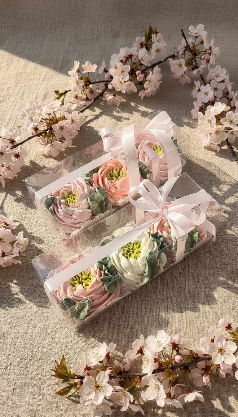 Зефирная композиция из 3-х цветков