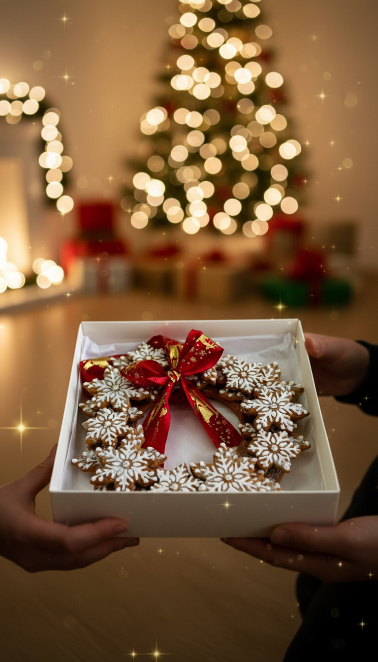 Пряничный новогодний венок