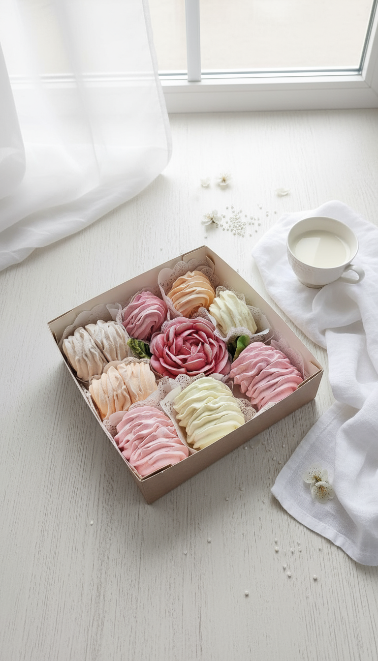 Подарочные наборы с зефирными завитками - ассорти вкусов