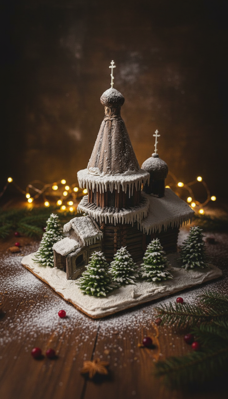 Пряничный "деревянный" храм