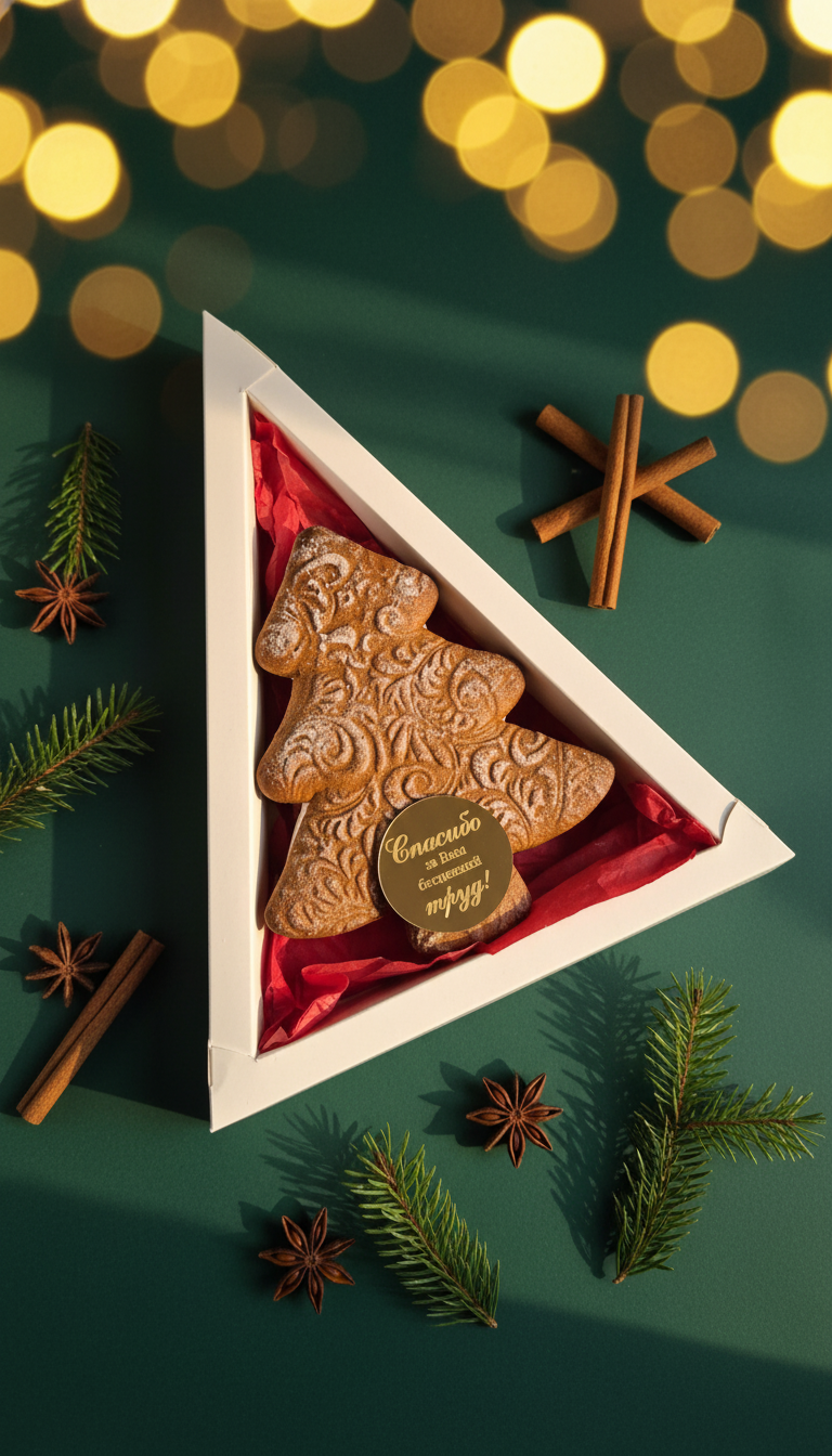 Пряничная елочка с зефирном и начинкой