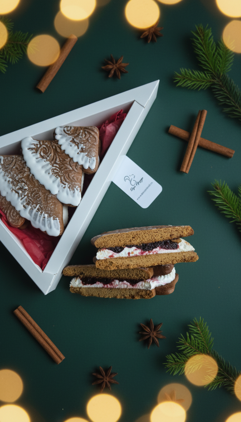 Пряничная елочка с зефирном и начинкой