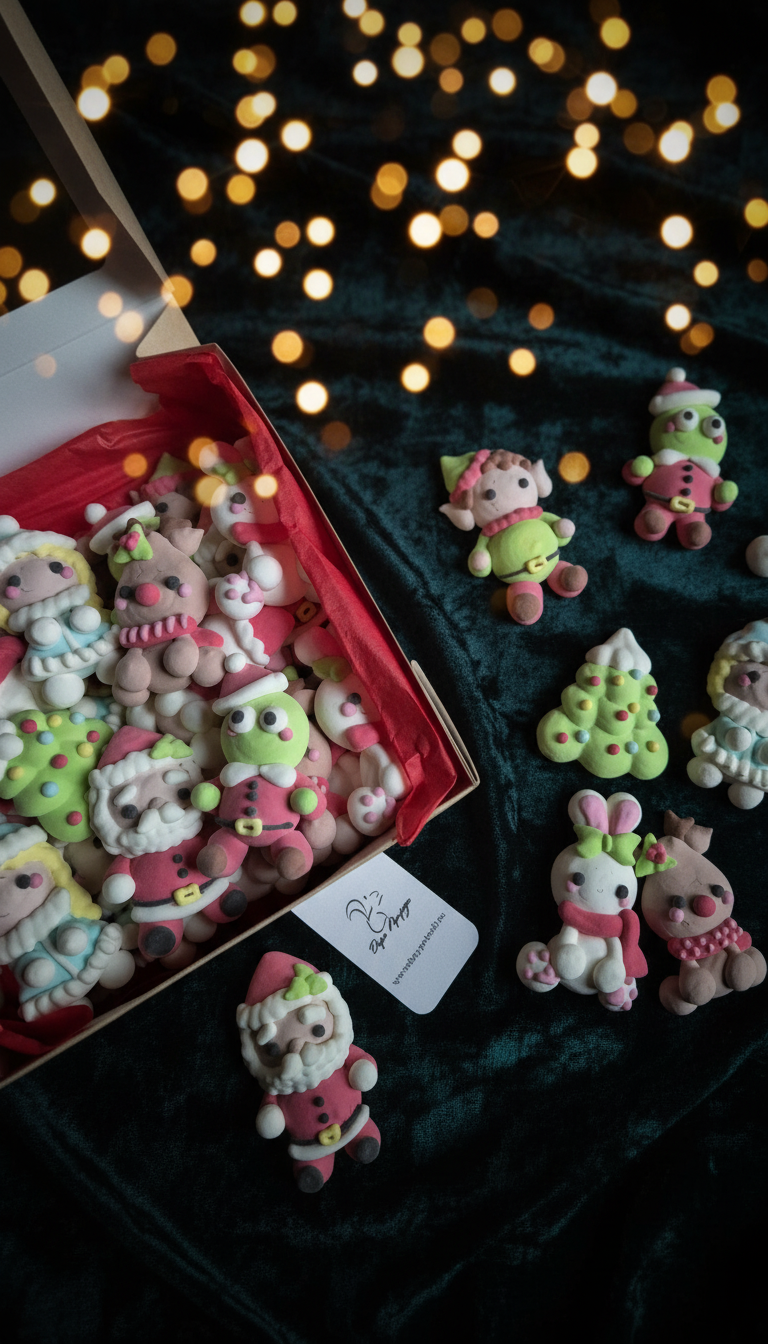 Новогодние фигурки из маршмеллоу 2026