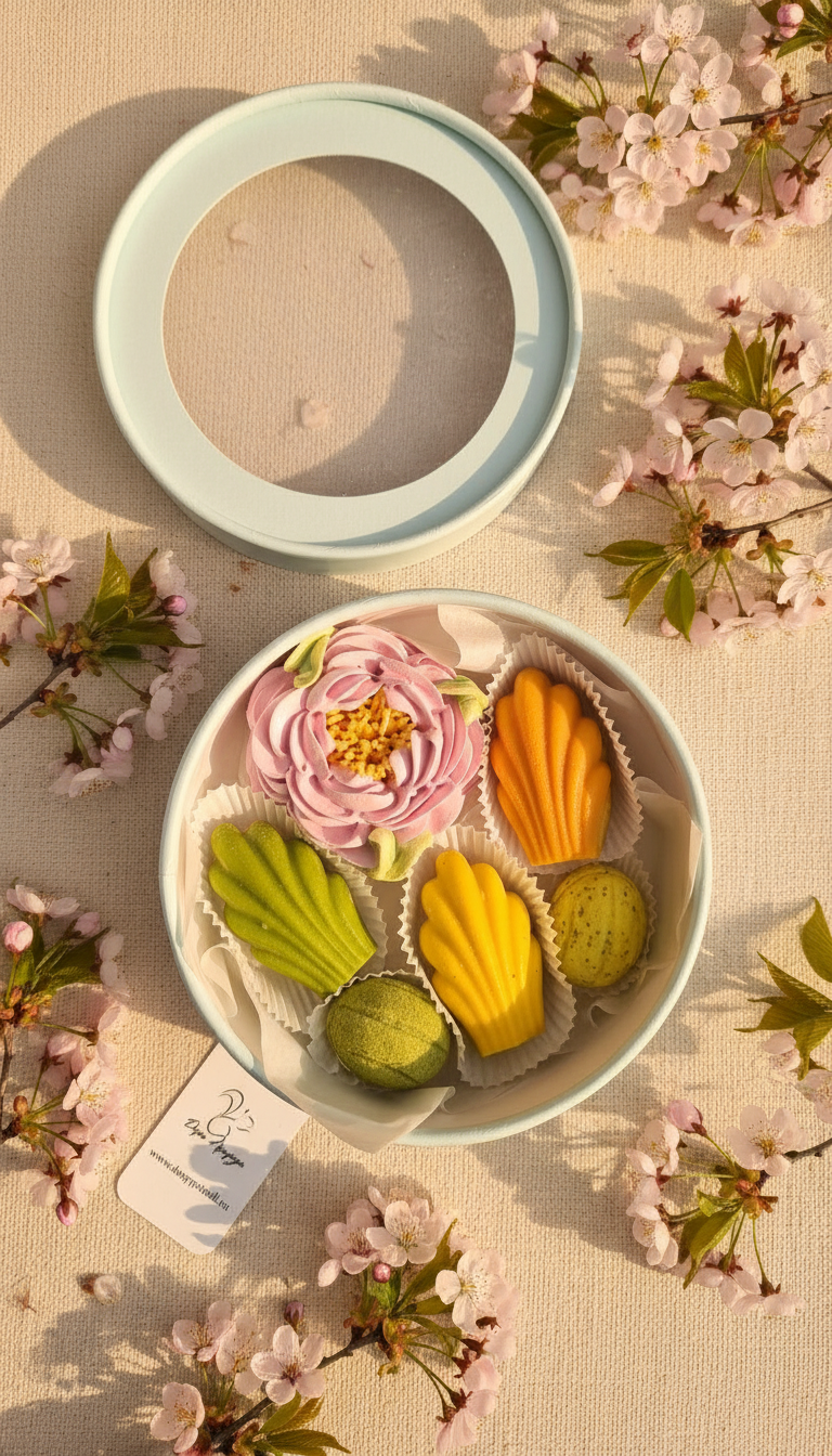 Набор ассорти с зефирным цветком и сладостями