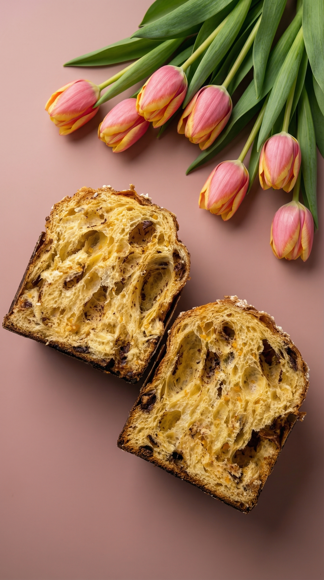 Кулич - панеттоне на закваске левита мадре апельсин-шоколад или вишня-шоколад