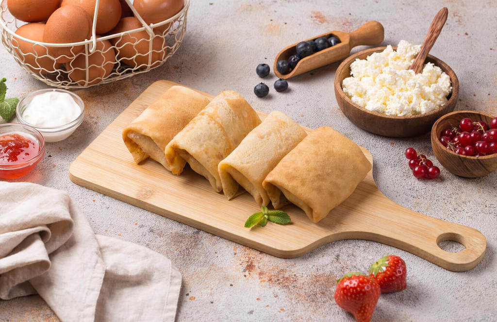 Блины пшеничные с творогом, 400 г.