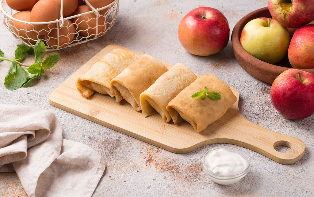 Блины пшеничные с яблоком, 400 г.