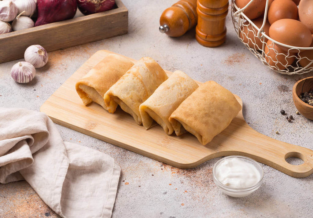 Блины пшеничные с мясом, 400 г.