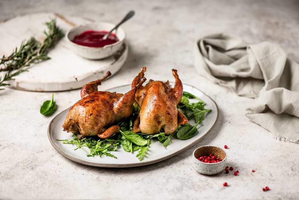 Перепелки, фаршированные овощным рататуем 550 г.