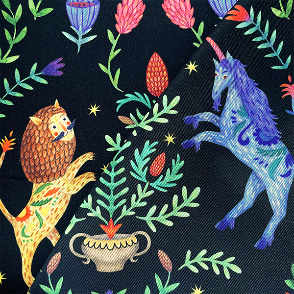 Интерьерная ткань Керка (черный фон)