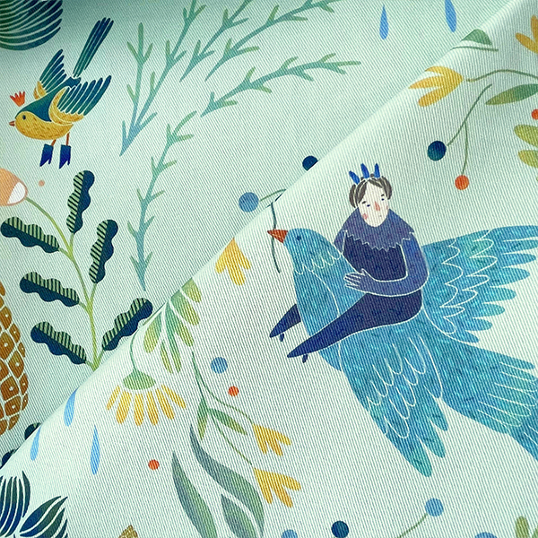 Интерьерная ткань Сариола (зеленый фон)