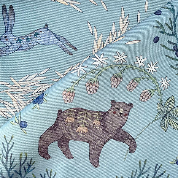 Интерьерная ткань Ошпи (Наллекарху) голубой фон