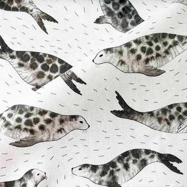 Интерьерная ткань Нерпы (черно-белый)