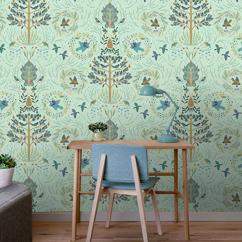 Фотообои Сариола (зеленый фон)