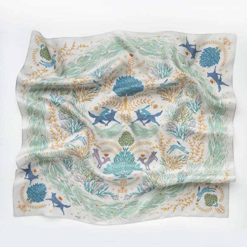 Шелковый платок "Метсола" 65х65 см