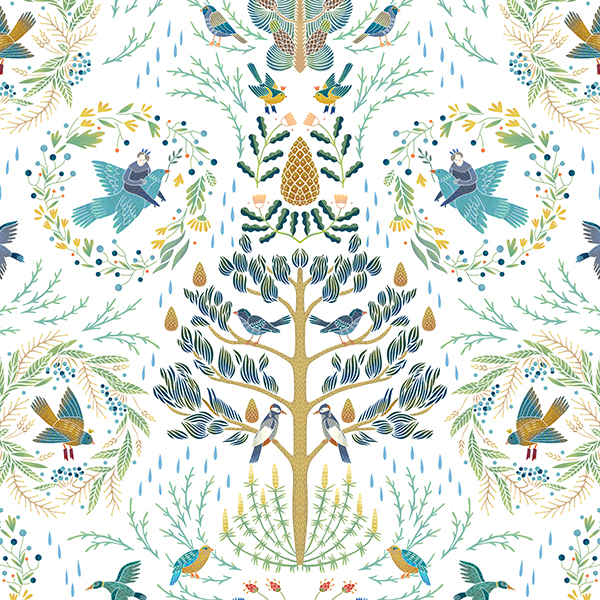 Интерьерная ткань Сариола (белый фон)