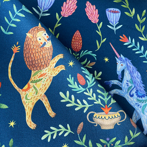 Интерьерная ткань Керка (синий фон)