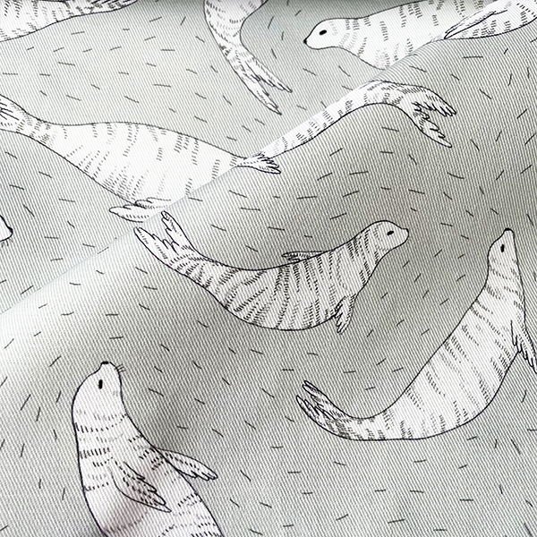 Интерьерная ткань Нерпы (серый фон)