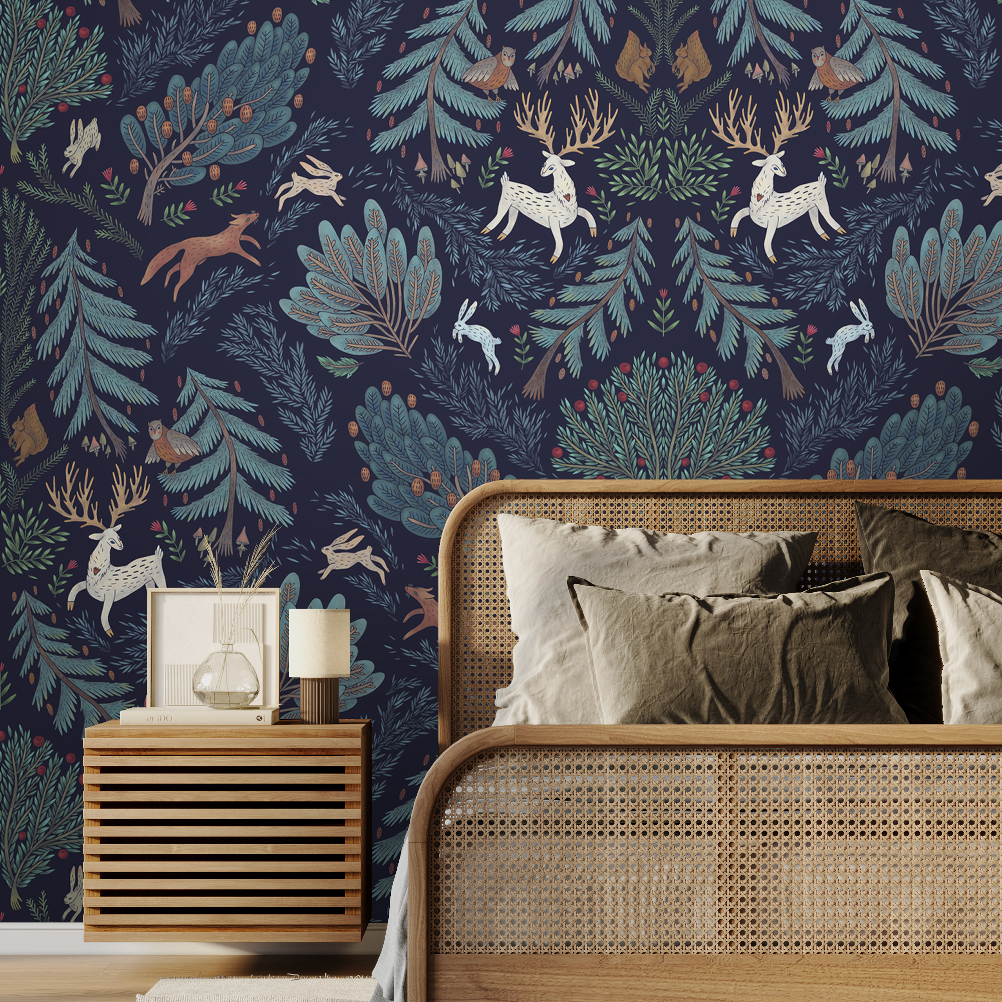 Фотообои Сосново (темно-фиолетовый фон)