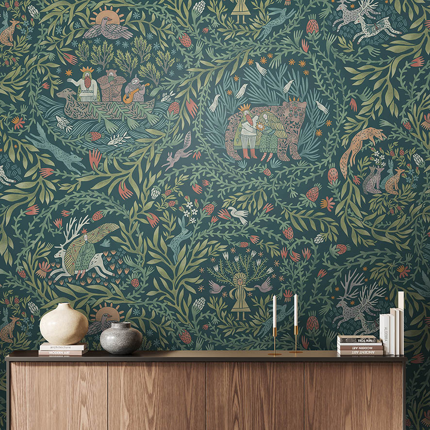 Обои Биармия (зеленый фон)