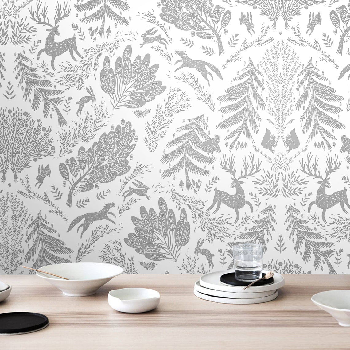 Фотообои Сосново (серый монотонный)