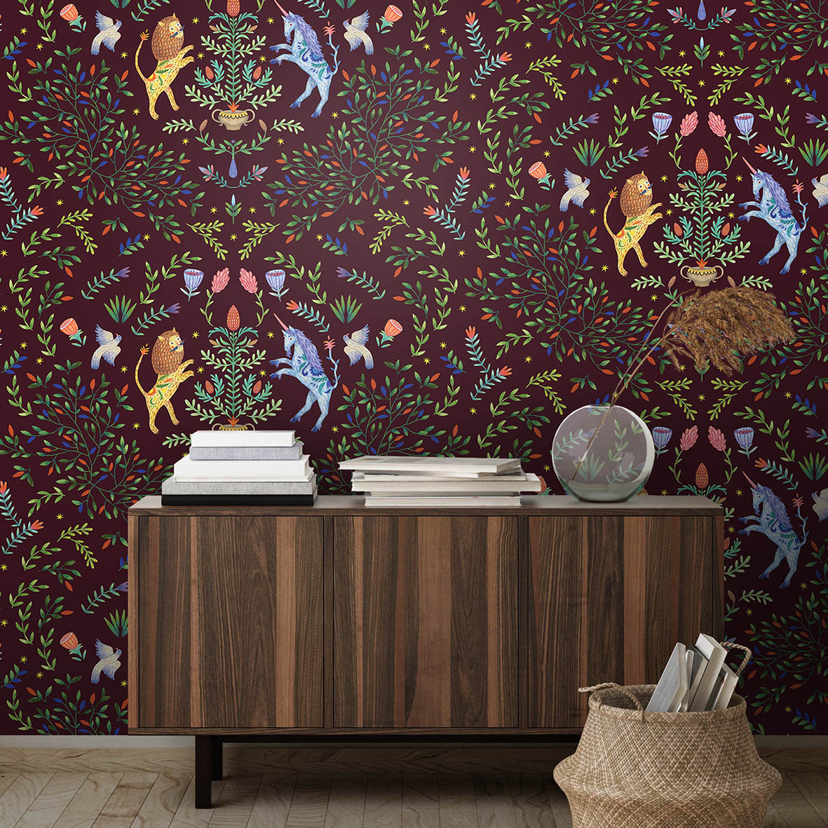 Фотообои Керка (бордовый фон)