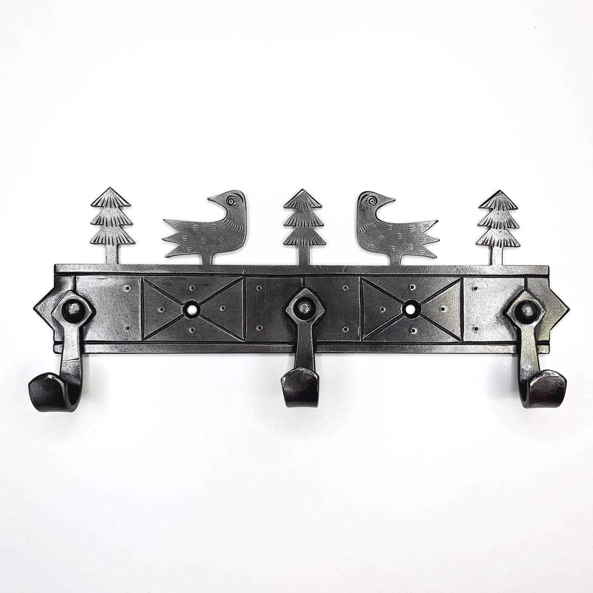Вешалка на три крючка с птицами