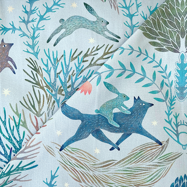 Интерьерная ткань Метсола (голубой фон)