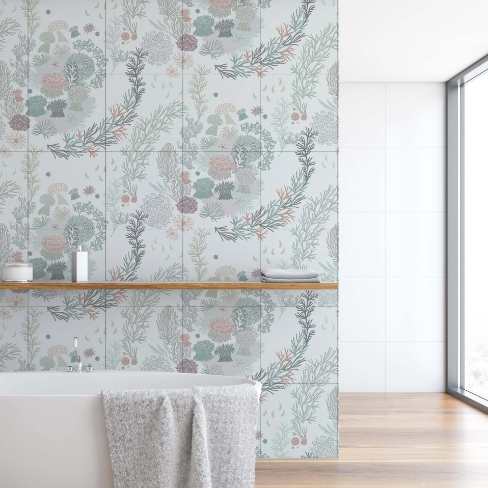 Плитка "Актинии" светлый фон