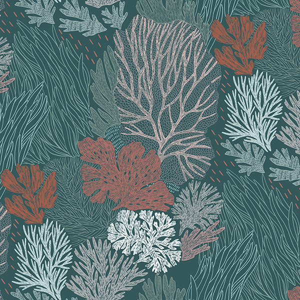 Плитка "Водоросли камчатки" зеленый фон