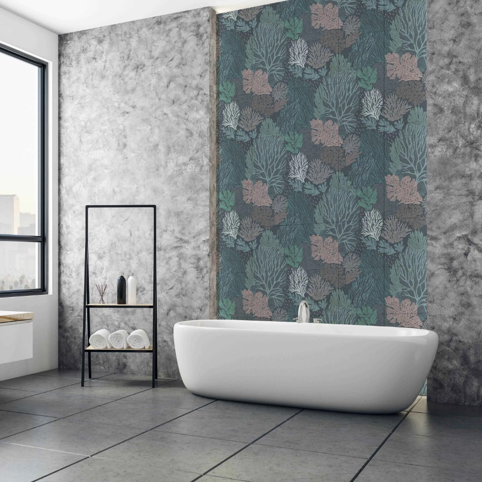 Плитка "Водоросли камчатки" серый фон