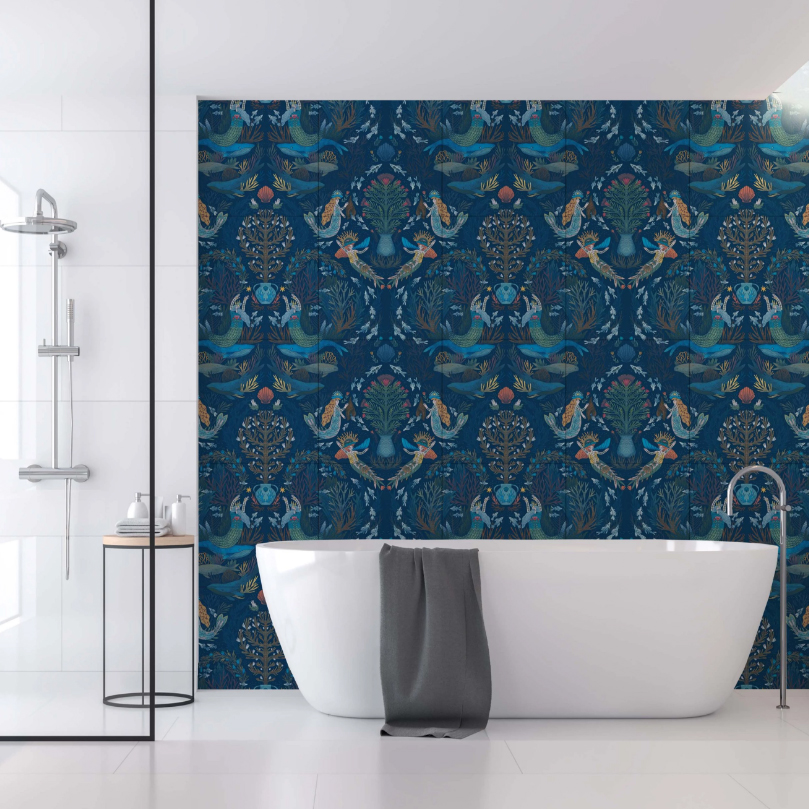 Плитка "Гандвик" синий фон