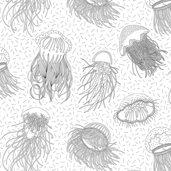 Плитка "Медузы" белый фон