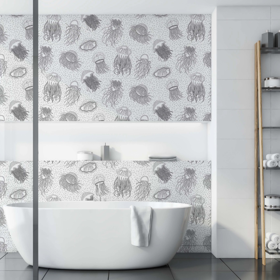 Плитка "Медузы" белый фон