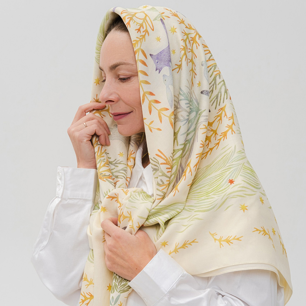 Шерстяная шаль "Метсола"