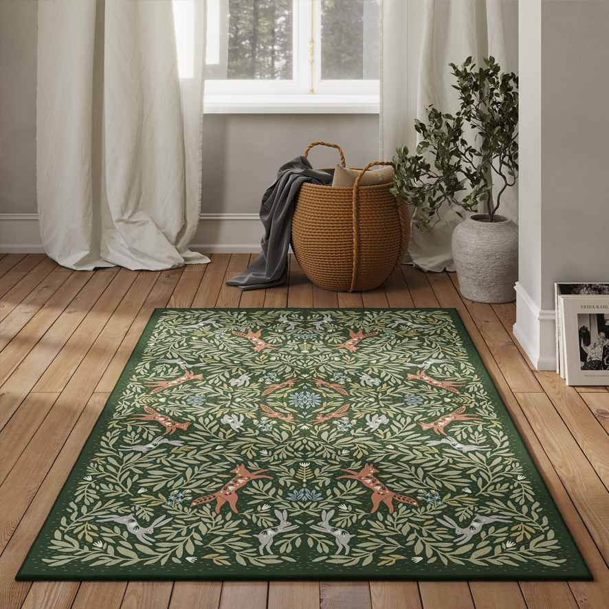 Ковер Войвыв зеленый  (тканая изнанка)