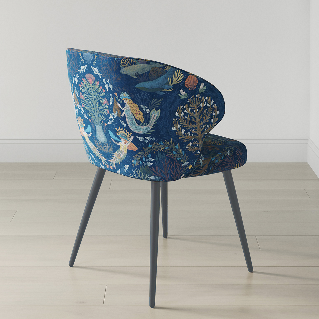 Стул "Кык"  с принтом Гандвик (синий фон)