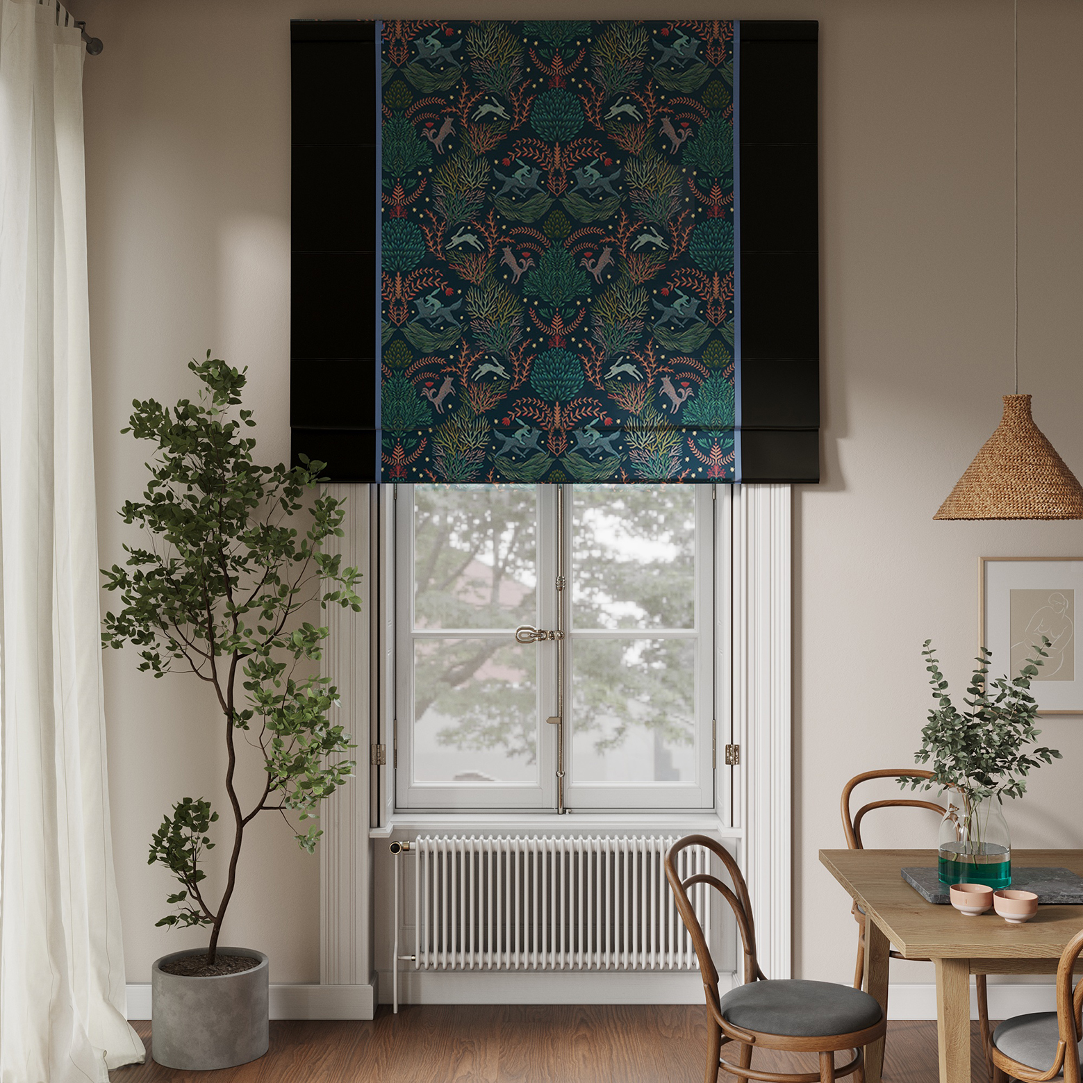 Римская штора Метсола (темный фон)