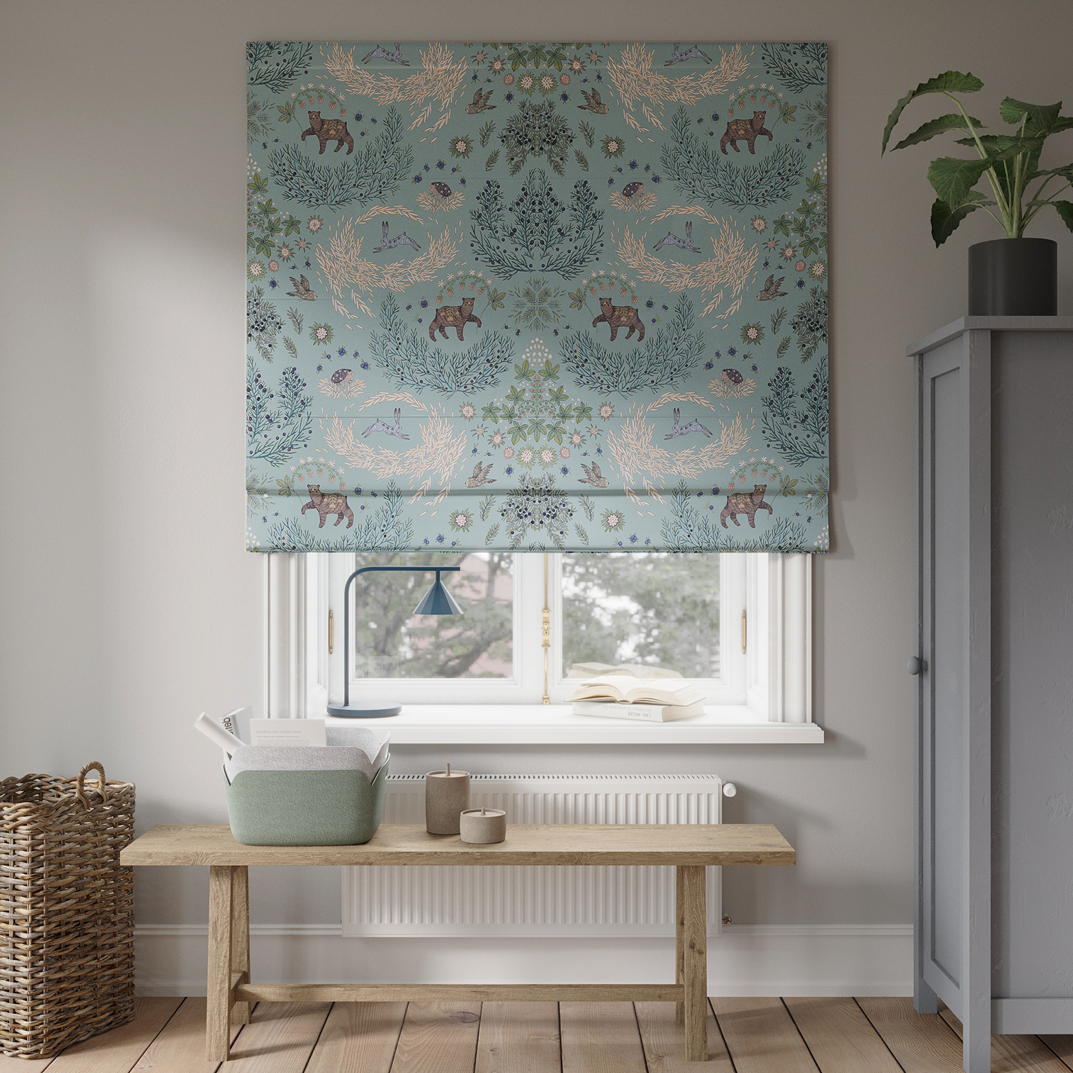 Римская штора Ошпи (голубой фон)