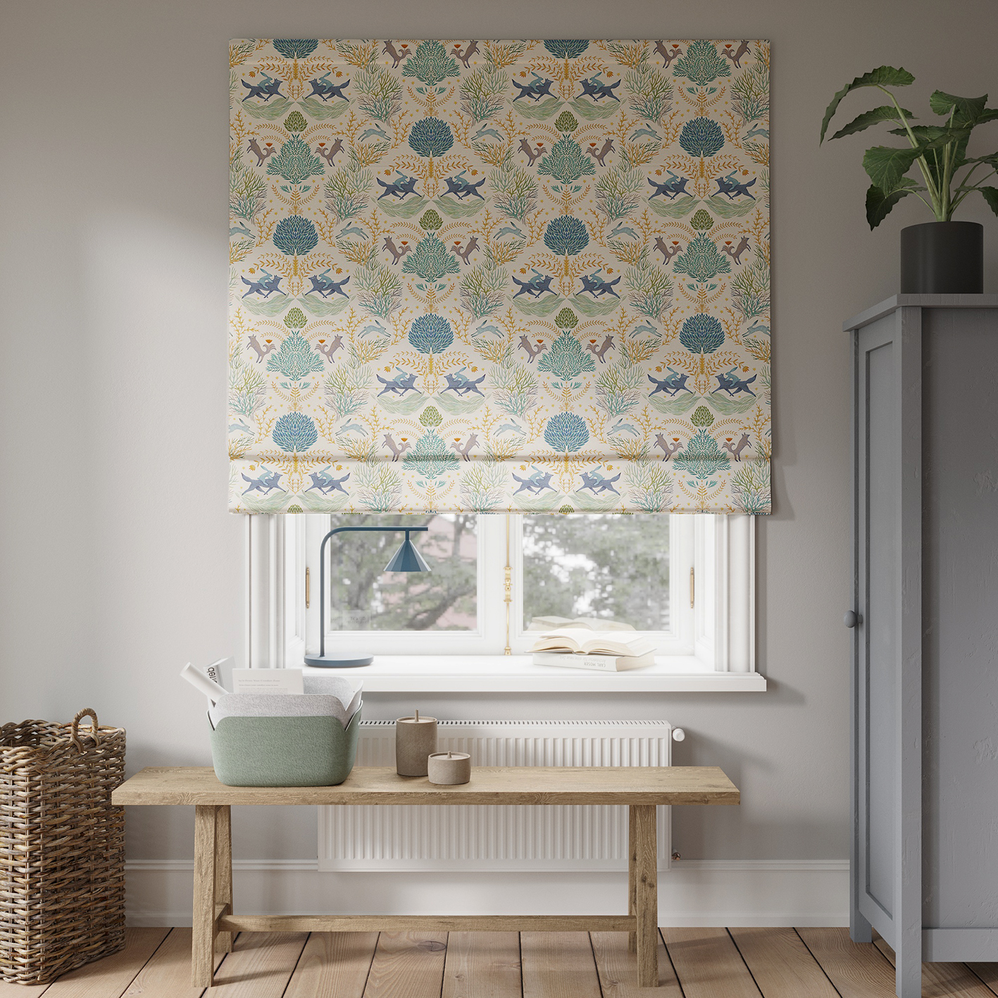 Римская штора Метсола (светлый фон, без лент)