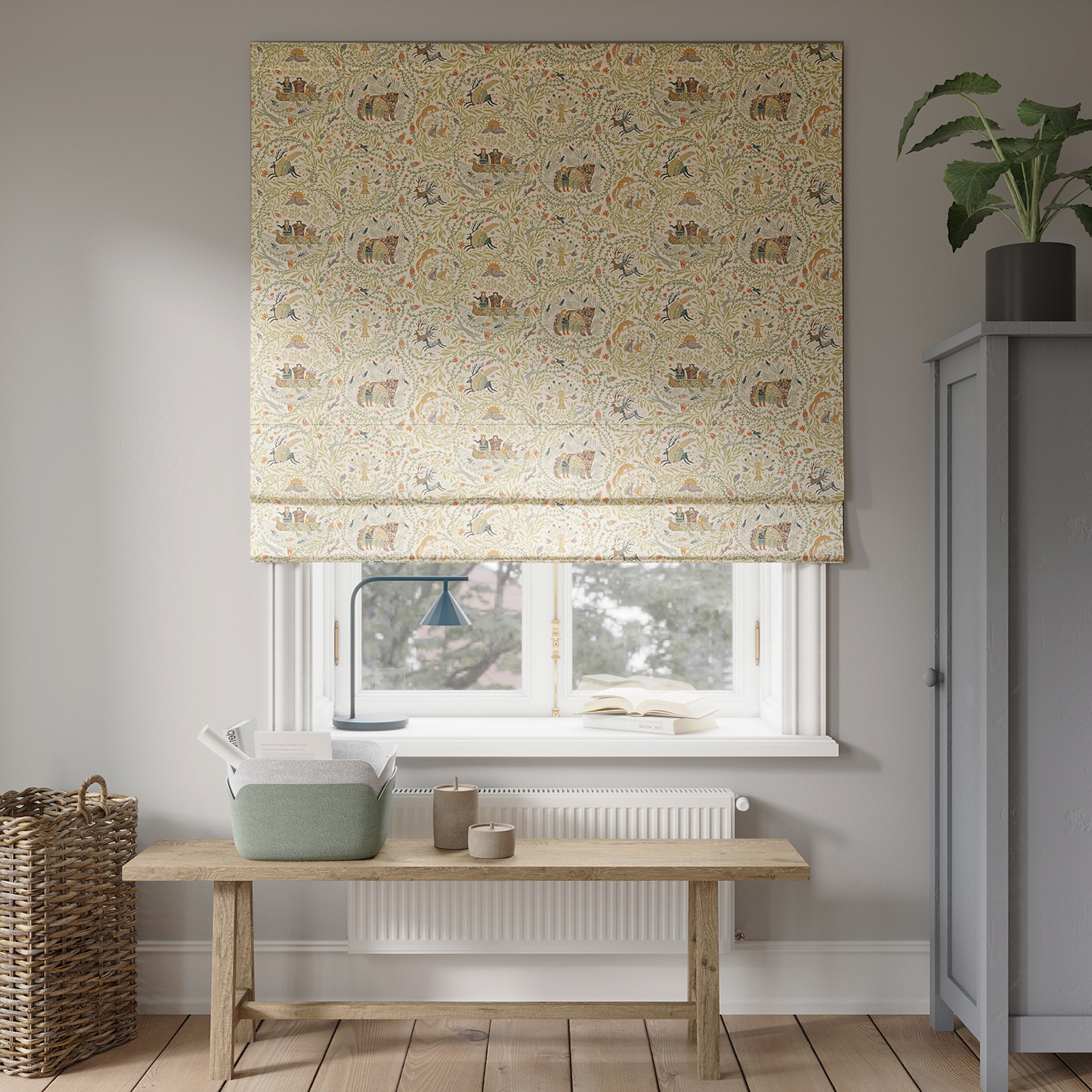 Римская штора Биармия (бежевый фон)