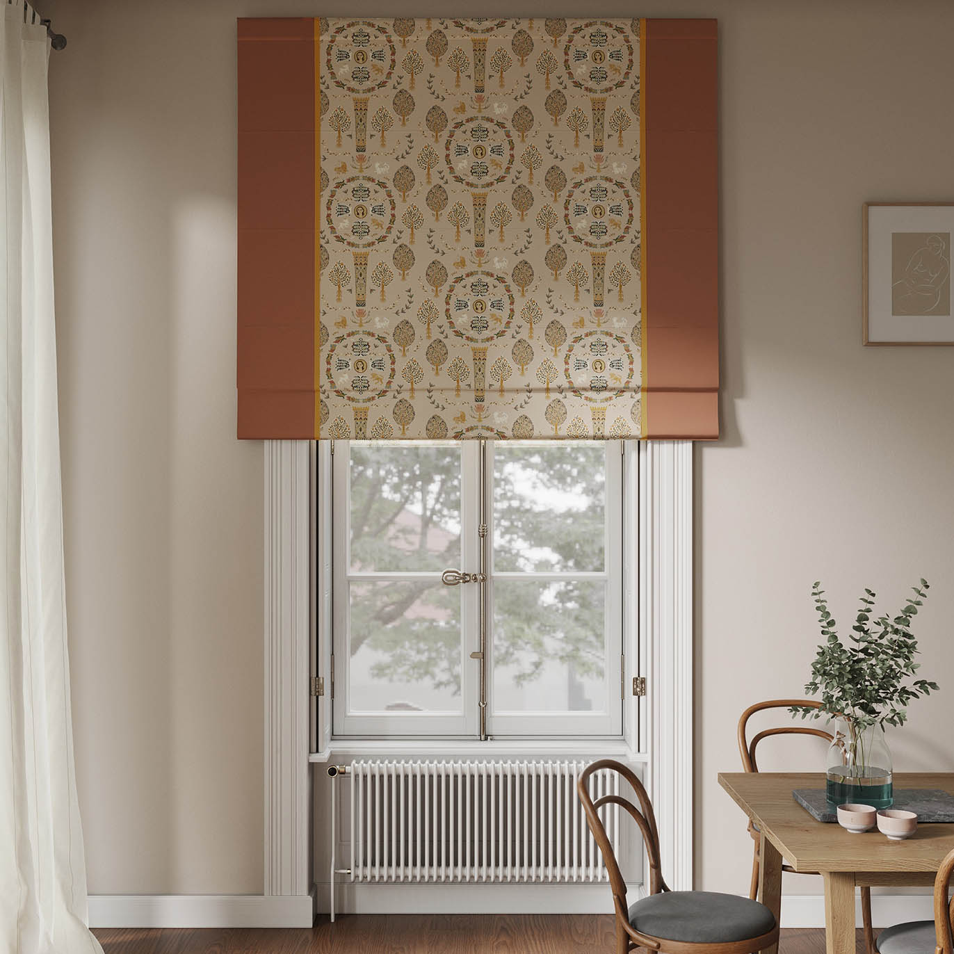 Римская штора Коптская бежевый фон)