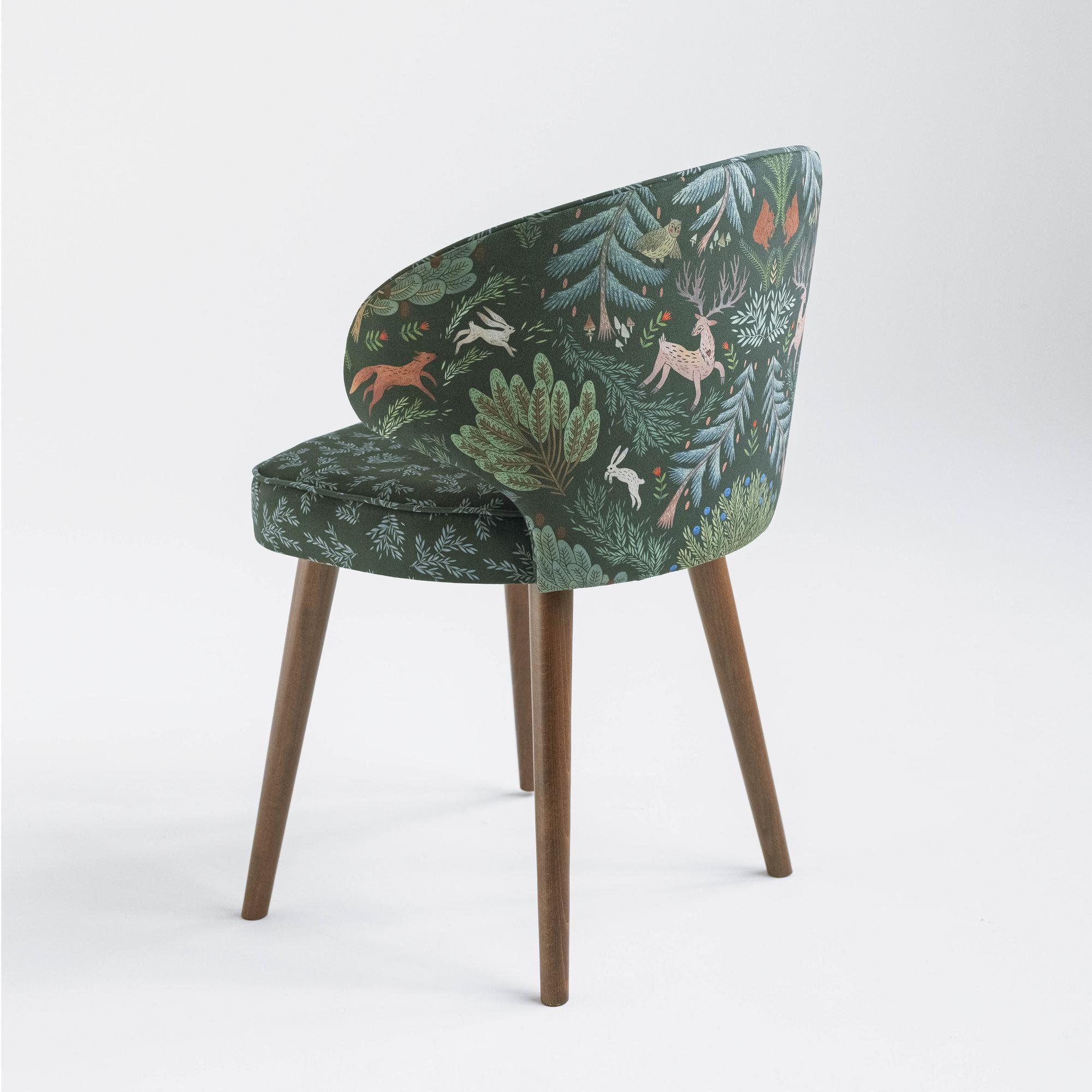 Стул "Куим" с принтом Сосново (зеленый фон)