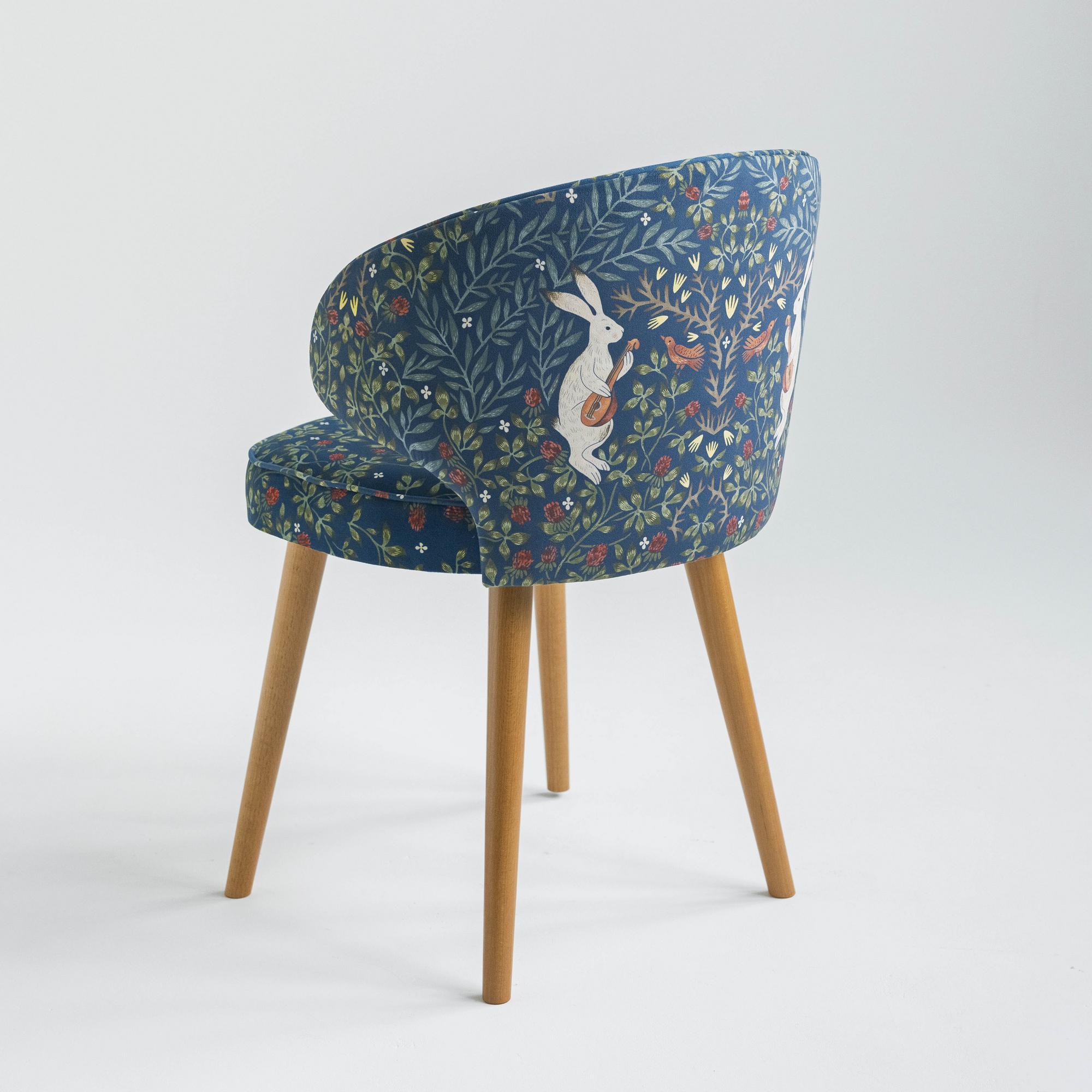 Стул "Куим" с принтом Шылад (синий фон)