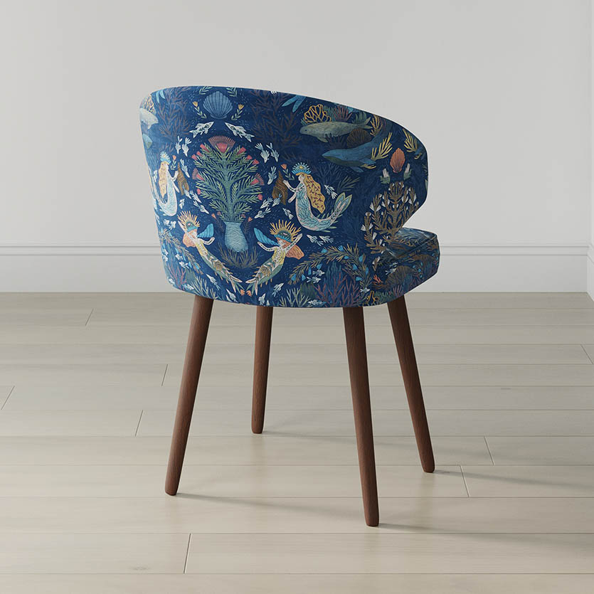 Стул "Куим" с принтом Гандвик (синий фон)