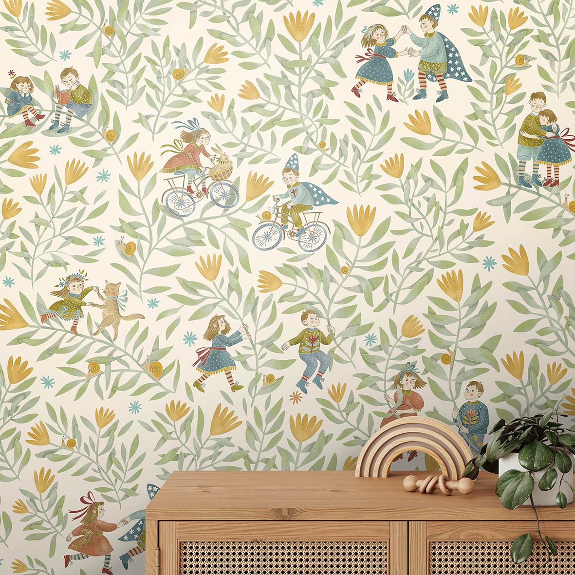 Обои Радлун (оранжевые цветы)